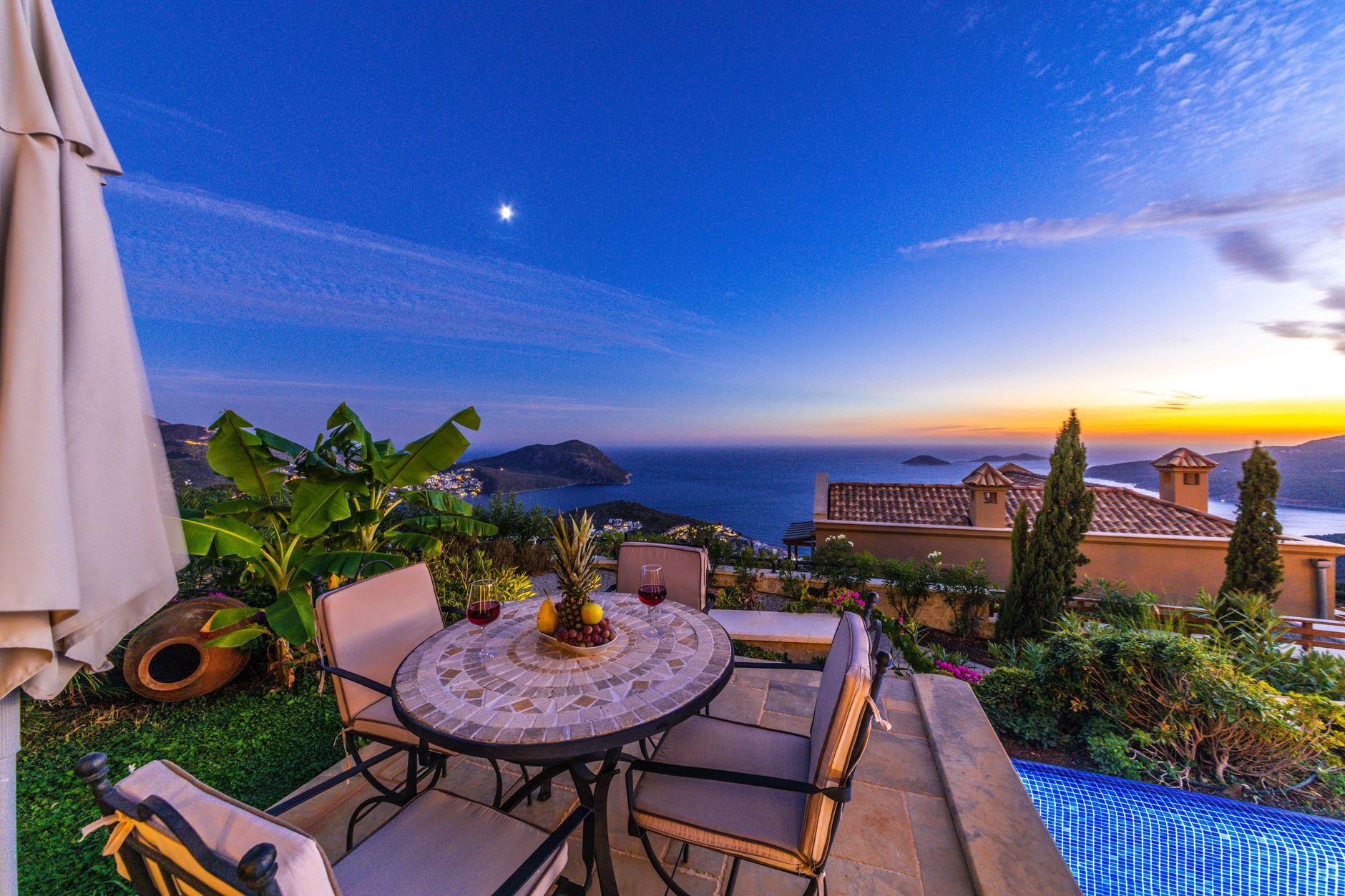 Terraced vineyards overlooking the Mediterranean sea